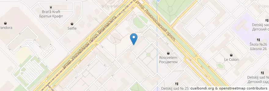 Mapa de ubicacion de Начальная школа, д/с №1851 en روسيا, Центральный Федеральный Округ, Москва, Гагаринский Район.