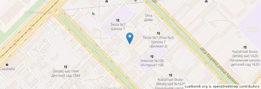 Mapa de ubicacion de Начальная школа-детский сад №1620 en Russland, Föderationskreis Zentralrussland, Moskau, Ломоносовский Район.
