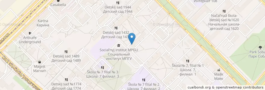 Mapa de ubicacion de Школа №119 en روسيا, Центральный Федеральный Округ, Москва, Ломоносовский Район.