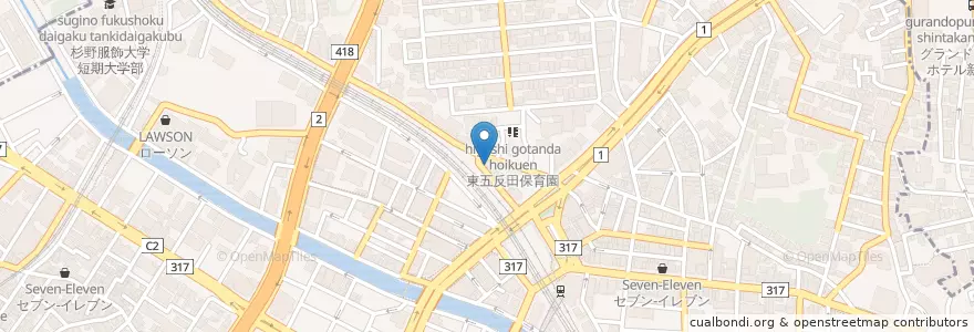 Mapa de ubicacion de とんちゃん en Japonya, 東京都, 品川区.