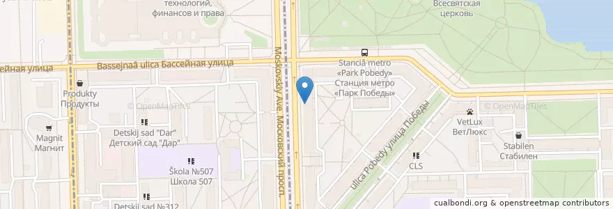 Mapa de ubicacion de Finnegan's en 俄罗斯/俄羅斯, Северо-Западный Федеральный Округ, 列宁格勒州, Санкт-Петербург, Московский Район.