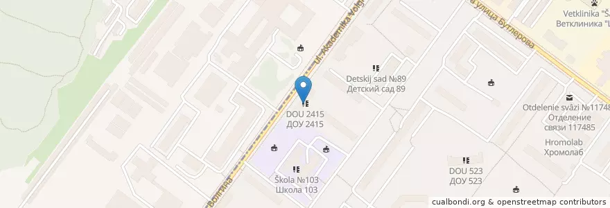 Mapa de ubicacion de ДОУ 2415 en Rusland, Centraal Federaal District, Moskou, Юго-Западный Административный Округ, Район Коньково.