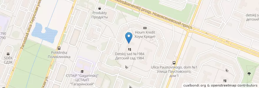 Mapa de ubicacion de ГБОУ ДШИ "Аккорд" en Russia, Central Federal District, Moscow, South-Western Administrative Okrug, Yasenevo District.