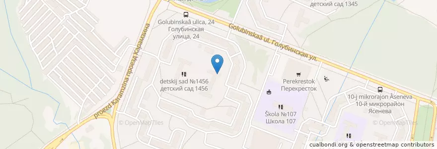 Mapa de ubicacion de Школа "Ясенево" en Russia, Distretto Federale Centrale, Москва, Юго-Западный Административный Округ.