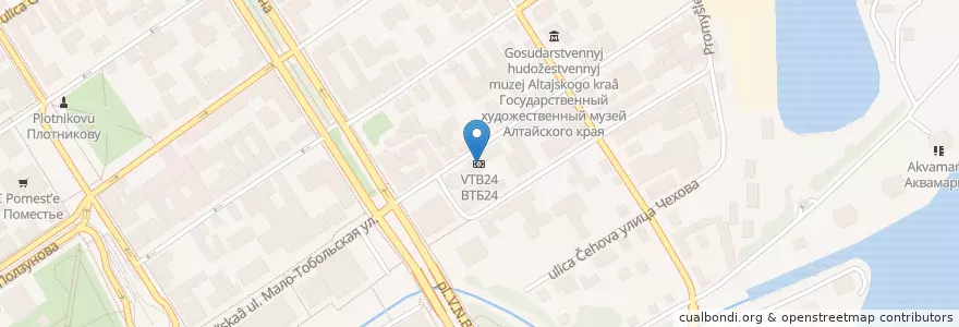 Mapa de ubicacion de ВТБ en ロシア, シベリア連邦管区, アルタイ地方, バルナウル管区.
