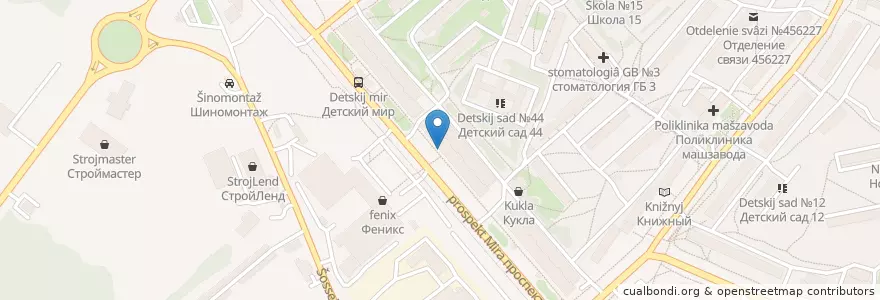 Mapa de ubicacion de Киви en Rusia, Уральский Федеральный Округ, Óblast De Cheliábinsk, Златоустовский Городской Округ.