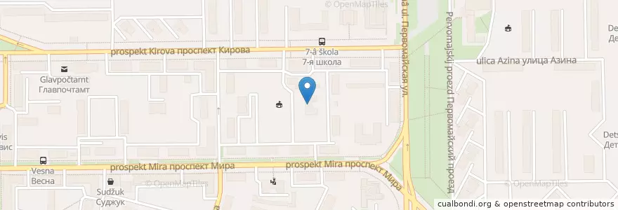 Mapa de ubicacion de Вневедомственная охрана en Russland, Föderationskreis Wolga, Oblast Kirow, Городской Округ Кирово-Чепецк.