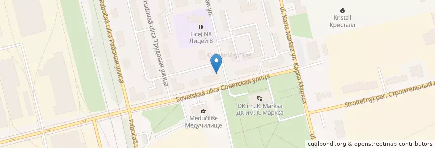 Mapa de ubicacion de Отделение связи №144001 en Rusia, Distrito Federal Central, Óblast De Moscú, Городской Округ Электросталь.