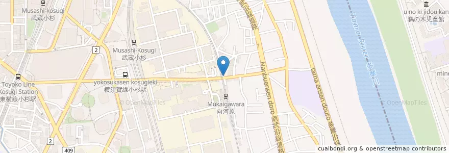 Mapa de ubicacion de さいか en 日本, 神奈川県, 川崎市, 中原区.