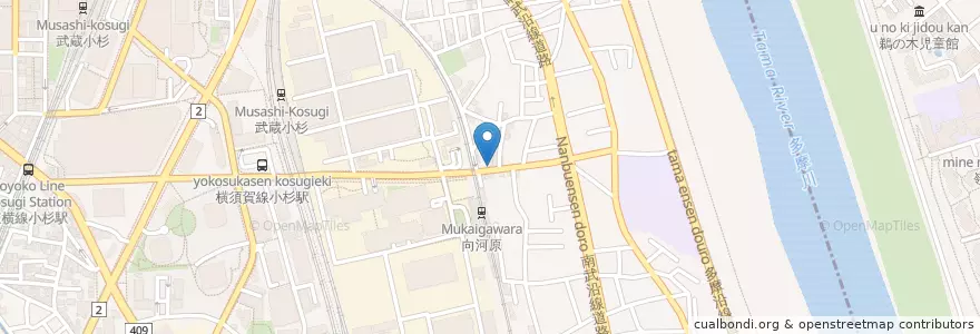Mapa de ubicacion de 川崎信用金庫 en Japan, 神奈川県, 川崎市, 中原区.