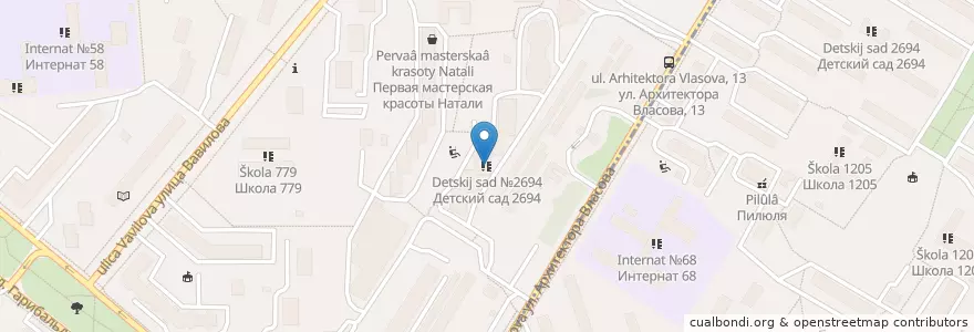 Mapa de ubicacion de Детский сад №2694 en روسيا, Центральный Федеральный Округ, Москва, Юго-Западный Административный Округ.