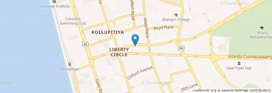Mapa de ubicacion de Dinermore en Sri Lanka, බස්නාහිර පළාත, කොළඹ දිස්ත්‍රික්කය, Colombo.
