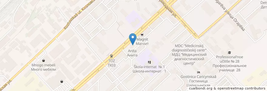 Mapa de ubicacion de Анита en روسيا, منطقة فيدرالية جنوبية, Волгоградская Область, Городской Округ Волгоград.