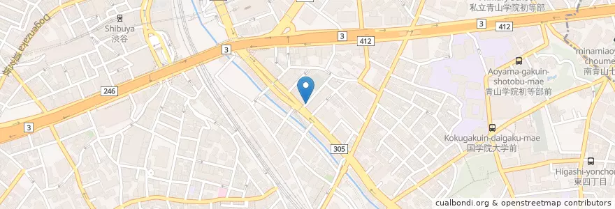 Mapa de ubicacion de サイゼリヤ en Jepun, 東京都, 渋谷区.
