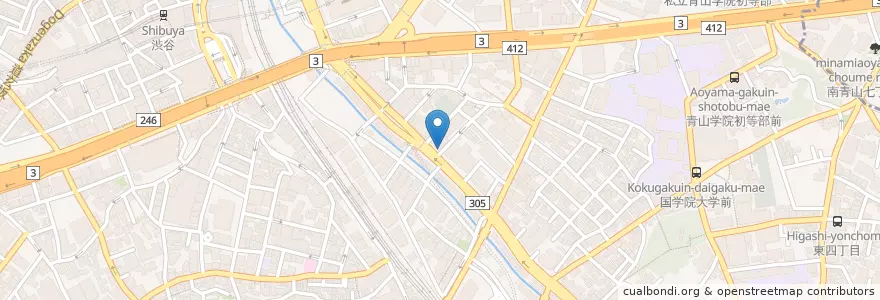 Mapa de ubicacion de スターバックス en Japonya, 東京都, 渋谷区.
