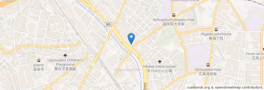 Mapa de ubicacion de 商和稲荷神社 en اليابان, 東京都, 渋谷区.