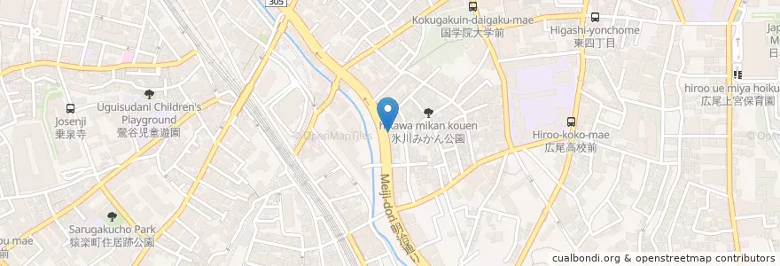 Mapa de ubicacion de さわやか信用金庫 en 日本, 東京都, 渋谷区.