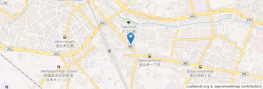 Mapa de ubicacion de びっくり寿司 en 일본, 도쿄도, 시부야구, 渋谷区.