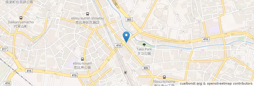 Mapa de ubicacion de 五右衛門 en ژاپن, 東京都, 渋谷区, 渋谷区.