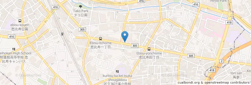 Mapa de ubicacion de aloha en Jepun, 東京都, 渋谷区, 渋谷区.