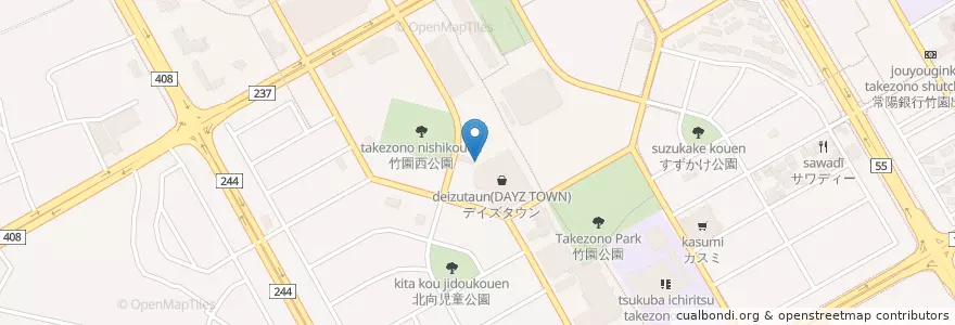 Mapa de ubicacion de 中華そば 青葉 en 日本, 茨城県, つくば市.