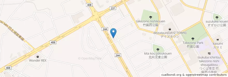 Mapa de ubicacion de とんQ en 日本, 茨城県, 筑波市.