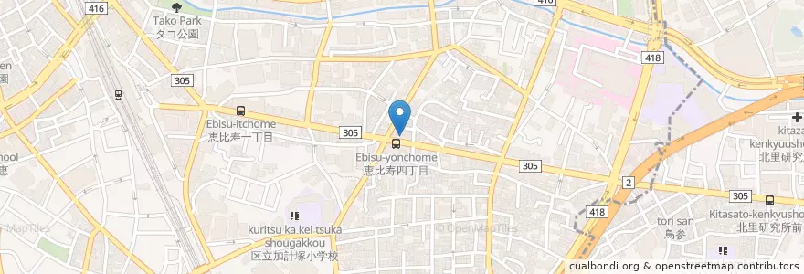 Mapa de ubicacion de エビス診療所 en ژاپن, 東京都, 渋谷区, 渋谷区.
