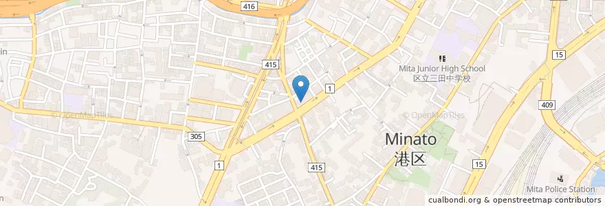 Mapa de ubicacion de さわやか信用金庫 本店営業部 en اليابان, 東京都, 港区.