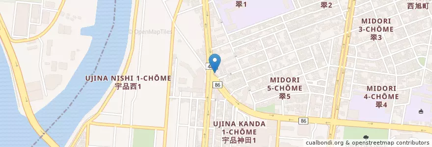 Mapa de ubicacion de エイコー堂薬局 (Eikodo-yakkyoku) en Japan, 広島県, Hiroshima, 南区.