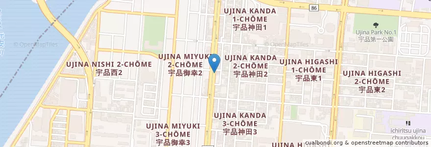 Mapa de ubicacion de ふみちゃん (Fumichan) en Japan, Hiroshima Prefecture, Hiroshima, Minami Ward.