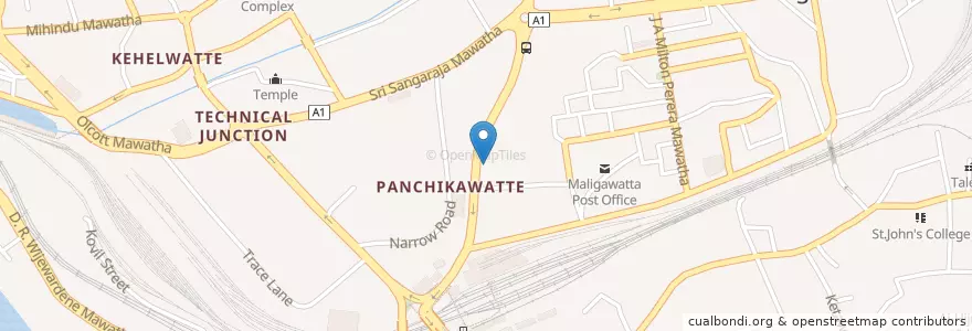 Mapa de ubicacion de Panchikawatte Masjid en سريلانكا, බස්නාහිර පළාත, කොළඹ දිස්ත්‍රික්කය, كولمبو.