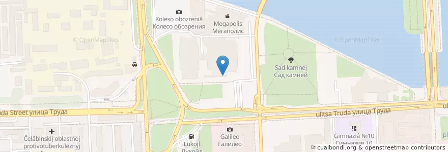 Mapa de ubicacion de Автовокзал «Центральный» en Rusia, Уральский Федеральный Округ, Óblast De Cheliábinsk, Челябинский Городской Округ.