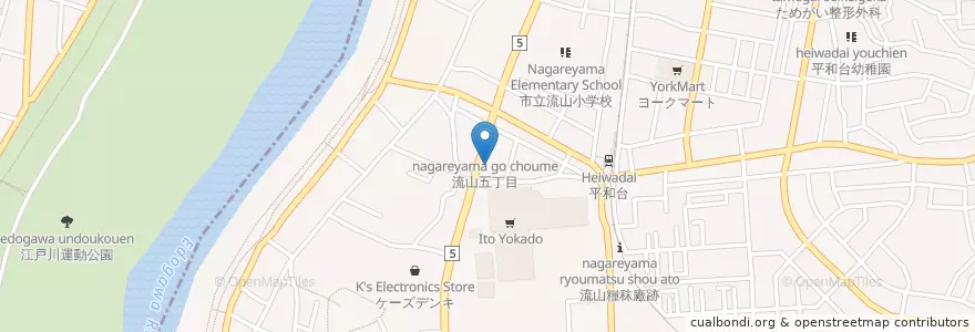 Mapa de ubicacion de なにわ亭 en اليابان, 埼玉県, 流山市.