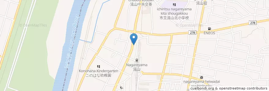 Mapa de ubicacion de 東京ベイ信用金庫 en Japon, Préfecture De Chiba, 流山市.