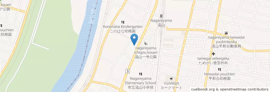 Mapa de ubicacion de 茶豆蘭 en اليابان, 千葉県, 流山市.