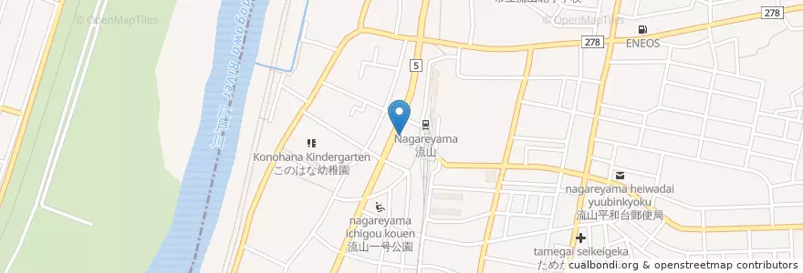 Mapa de ubicacion de 鮨 名登利 en ژاپن, 千葉県, 流山市.