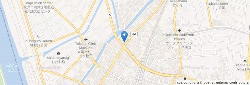 Mapa de ubicacion de ホルモン大将 en Japan, 千葉県, 松戸市.