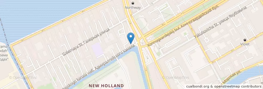Mapa de ubicacion de Новая Голландия en Rusia, Северо-Западный Федеральный Округ, Óblast De Leningrado, San Petersburgo, Адмиралтейский Район, Адмиралтейский Округ.