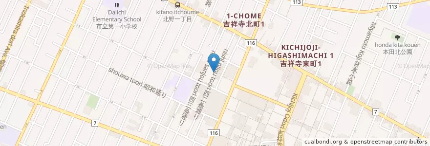 Mapa de ubicacion de Cafe Rigoletto en Japão, Tóquio, 武蔵野市.