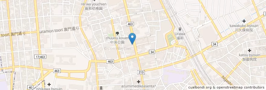 Mapa de ubicacion de マツモトキヨシ en ژاپن, 埼玉県, さいたま市, 浦和区.