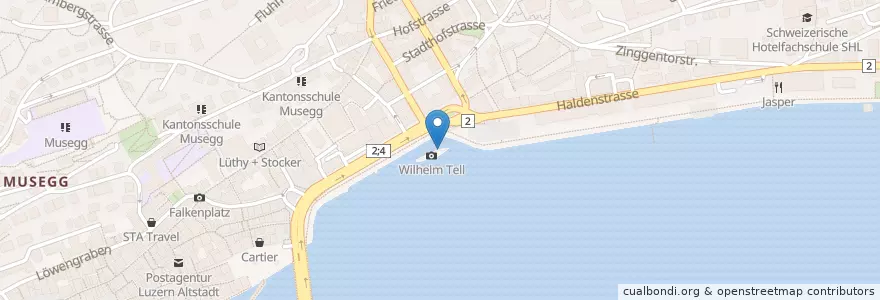 Mapa de ubicacion de Schiffrestaurant Wilhelm Tell en Schweiz, Luzern, Luzern.