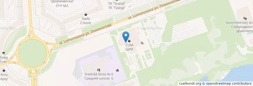 Mapa de ubicacion de Sberbank en Russia, Northwestern Federal District, Arkhangelsk Oblast, Primorsky District, Городской Округ Северодвинск.