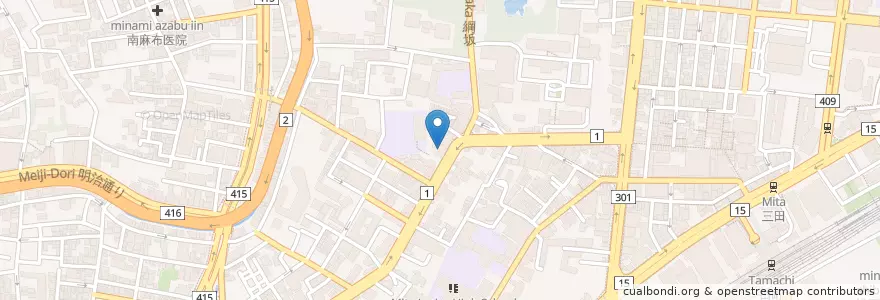 Mapa de ubicacion de 慶應義塾大学 西別館 en اليابان, 東京都, 港区.