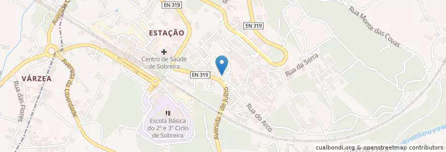Mapa de ubicacion de Cepsa en Portugal, Norte, Área Metropolitana Do Porto, Porto, Paredes, Sobreira.