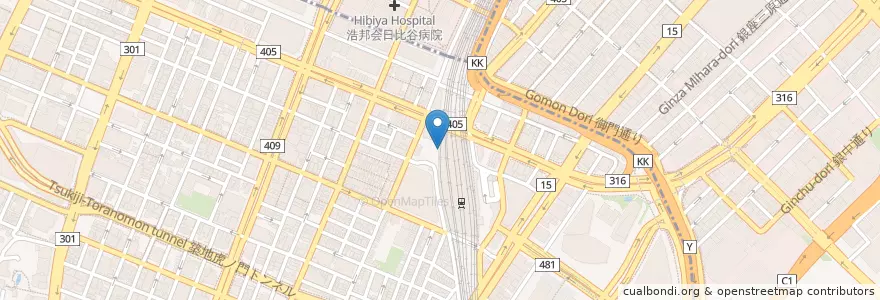 Mapa de ubicacion de キムラヤ en Japon, Tokyo, 港区.