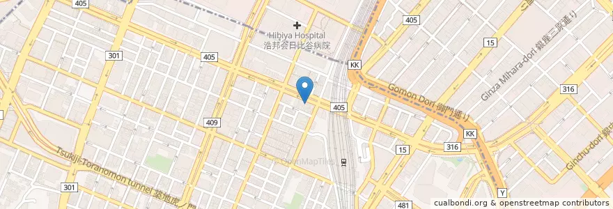 Mapa de ubicacion de カラオケ館 en Japón, Tokio, Minato.