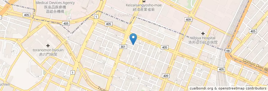 Mapa de ubicacion de 小寳稲荷 en Japon, Tokyo, 港区.