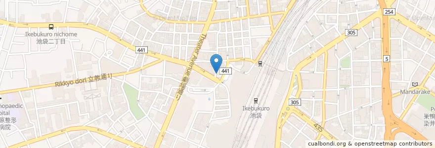 Mapa de ubicacion de かつや 池袋西口店 en Jepun, 東京都, 豊島区.