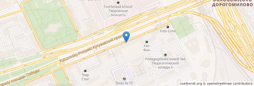 Mapa de ubicacion de Газпромбанк en روسیه, Центральный Федеральный Округ, Москва, Западный Административный Округ, Район Дорогомилово.