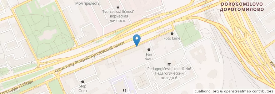 Mapa de ubicacion de Открытие en Russia, Distretto Federale Centrale, Москва, Западный Административный Округ, Район Дорогомилово.
